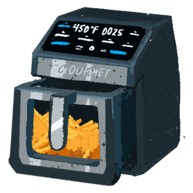 Gourmia 8-Quart Digital Air Fryer with Window and Light, with 7 One-Touch Cooking Functions, goes up to 450° F, Dishwasher Safe Removable Parts.